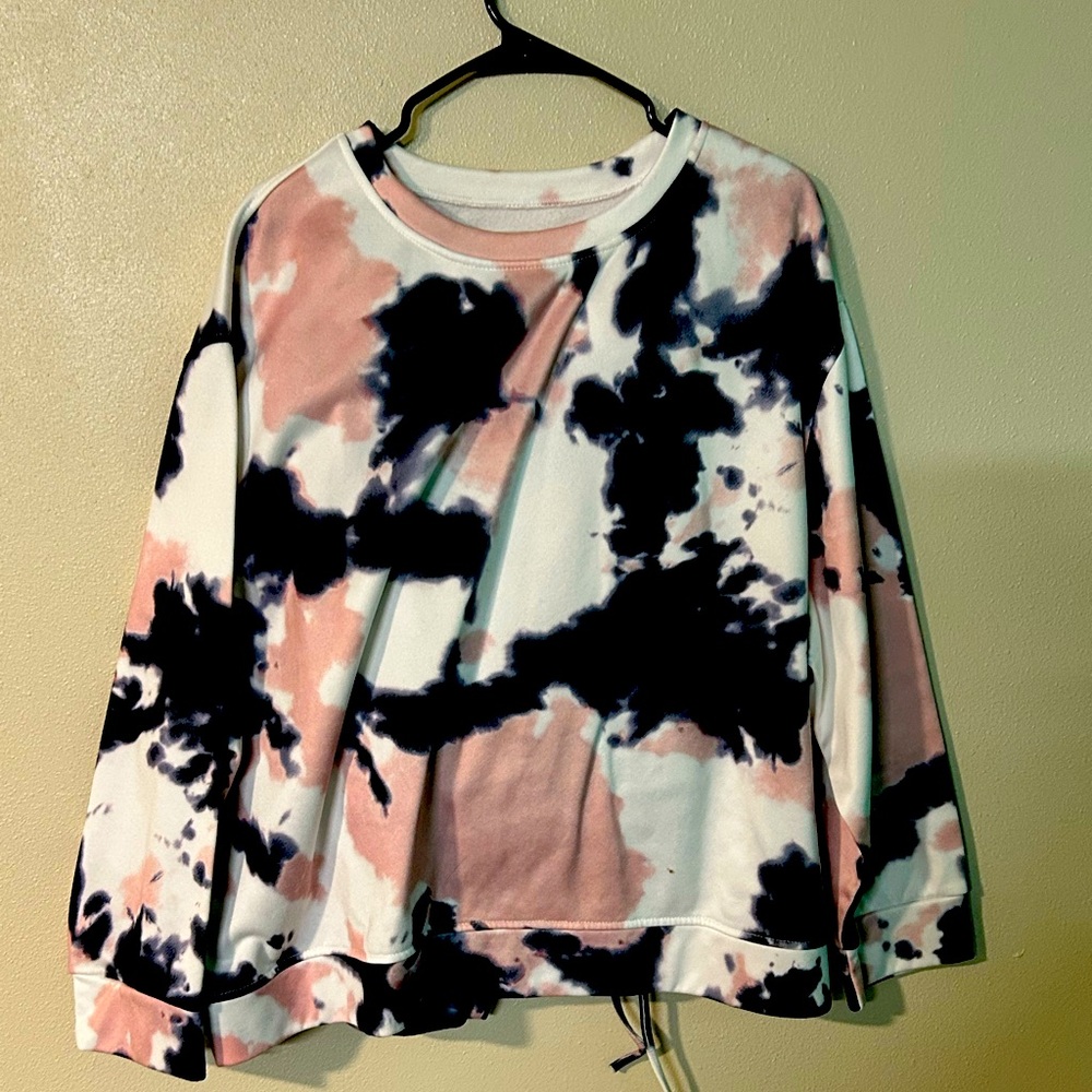 2 piece sweat set pink and blue tie dye comfy soft hardly worn